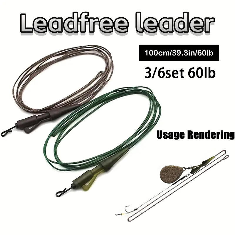 3/6pc carpa linha de pesca pro - Leader Line avaliação e preço